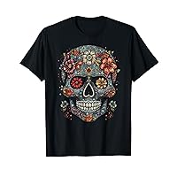 Floral Mexican Skull Day of the Dead Dia De Muertos Women T-Shirt