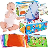 Aiduy Baby Toys 6 to 12 Months - Baby Tissue Box Toys Montessori Toys for Babies 6-12 Months Soft Crinkle Infant Sensory Toys for 1 Year Old Early Learning Toys Baby Boys Girls Gifts