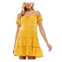 Womens Juniors Tiered Mini Fit & Flare Dress