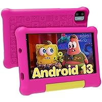 Tablet for Kids, 7-inch Android 13 Kids Tablet, 32GB ROM with WiFi, Bluetooth, Educational Apps, Parental Control, Dual Cameras, Shockproof Case(Pink)