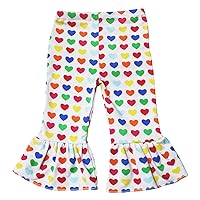 Valentine Dress Rainbow Hearts Cotton Pants Trousers Unisex Baby Clothing Nb-18m