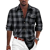 YRW Men's Casual Long Sleeve Button Down Corduroy Shirt Jacket Outwear Coat Fall Winter Shirt with Pocket