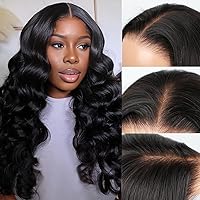 Upgraded Body Wave 28 Inch Wear and Go Glueless Wigs Human Hair Pre Plucked Pre Cut 7X4.75 Ocean Wave 200 Density HD Lace Front Wigs Human Hair Wear and Go Glueless Wig for Beginners