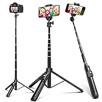 Selfie Stick, Extendable Selfie Stick Tripod,Phone Tripod with Wireless Remote Shutter,Group Selfies/Live Streaming/Video Recording Compatible with All Cellphones