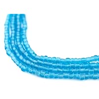 TheBeadChest Sapphire Blue Matte Glass Seed Beads (4mm) - 24 inch Strand of Quality Glass Beads
