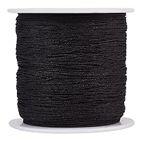 150 Yards 0.5mm Braided Nylon Crafting Thread Chinese Knotting Beading String Macrame Cord Rope for Necklace Bracelet Jewelry Craft Making, Black