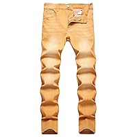 Men's Skinny Jeans Slim Fit Stretch Zipper Button Denim Pants Straight Leg Trousers Casual Stylish Jean Long Pants