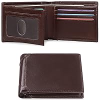 SENDEFN Wallets for Men Genuine Leather RFID Blocking Bifold Wallet Credit Card Holder