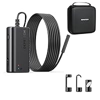 DEPSTECH Wireless Endoscope, IP67 Waterproof WiFi Borescope Inspection 2.0 Megapixels HD Snake Camera with Hook Magnet Side View Mirror Set and Original Endoscope Borescope Carrying Case Bag