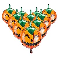 BinaryABC Halloween Pumpkin Foil Balloons,Halloween Balloons,Thanksgiving Day Mylar Balloon,10pcs