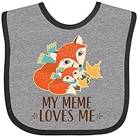 inktastic Meme Loves Me Grandchild Fox Baby Bib