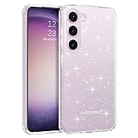 YINLAI Design for Samsung Galaxy S23 Plus Case, S23+ Case Clear Sparkle 6.6 Inch Transparent Crystal Bling Slim Women Girls Soft TPU Rubber Drop-Resistant Protective Phone Cover, Clear Glitter