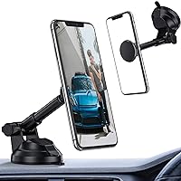 ORIbox Magnetic Phone Holder Car Phone Mount- Strength Suction Cup Car Phone Mount Holder with Adjustable Telescopic Arm, Compatible with All Phones