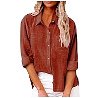 Women's Plaid Shirt Autumn Long Sleeve Button Solid Color Loose Shirt Casual Large Size Spring Shirts, S-5XL