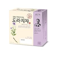 Ssanggye Balloon Flower Tea 0.7g x 40 Tea Bags, Bellflower Premium Korean Herbal Tea Hot Cold Caffeine Free Dried Roasted Traditional Oriental Herb Sweet Savory Soothing Refreshing Great Daily Drink for 4 Seasons Made in Korea