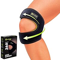 Knee Brace for Pain Relief by Meniscus Tear, MCL, Arthritis, ACL, Osgood Schlatter, Compression Patellar Tendon Support Strap for Working Out, Running, Weightlifting; Men, Women; (Large Size)