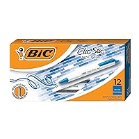 BIC Clic Stic Retractable Ball Pen, Medium Point (1.0mm), Blue, 12-Count