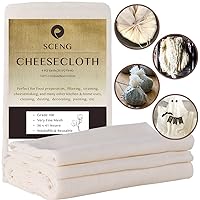 Cheesecloth, Grade 100, 36 Sq Feet, Cheese Cloths for Straining, Cooking, 100% Unbleached Cotton Cheesecloth for Jelly Making, Cheese Making, Washable, Reusable (Grade 100-4Yards)
