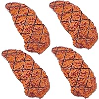 Fake Meat 4PCS Lifelike Simulated Mesh Fake Steak Cooked Roast Beef Faux Food Mini Kids Play Food for Kitchen Toys, Photography Props, DisplayFake Meat