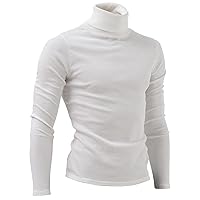Mens Casual Slim Fit Light Weight Turtleneck Pullover Sweaters Basic Design T-Shirts