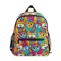 Kids Backpack Funny Colorful Owl Nursery Bags for Preschool Children
