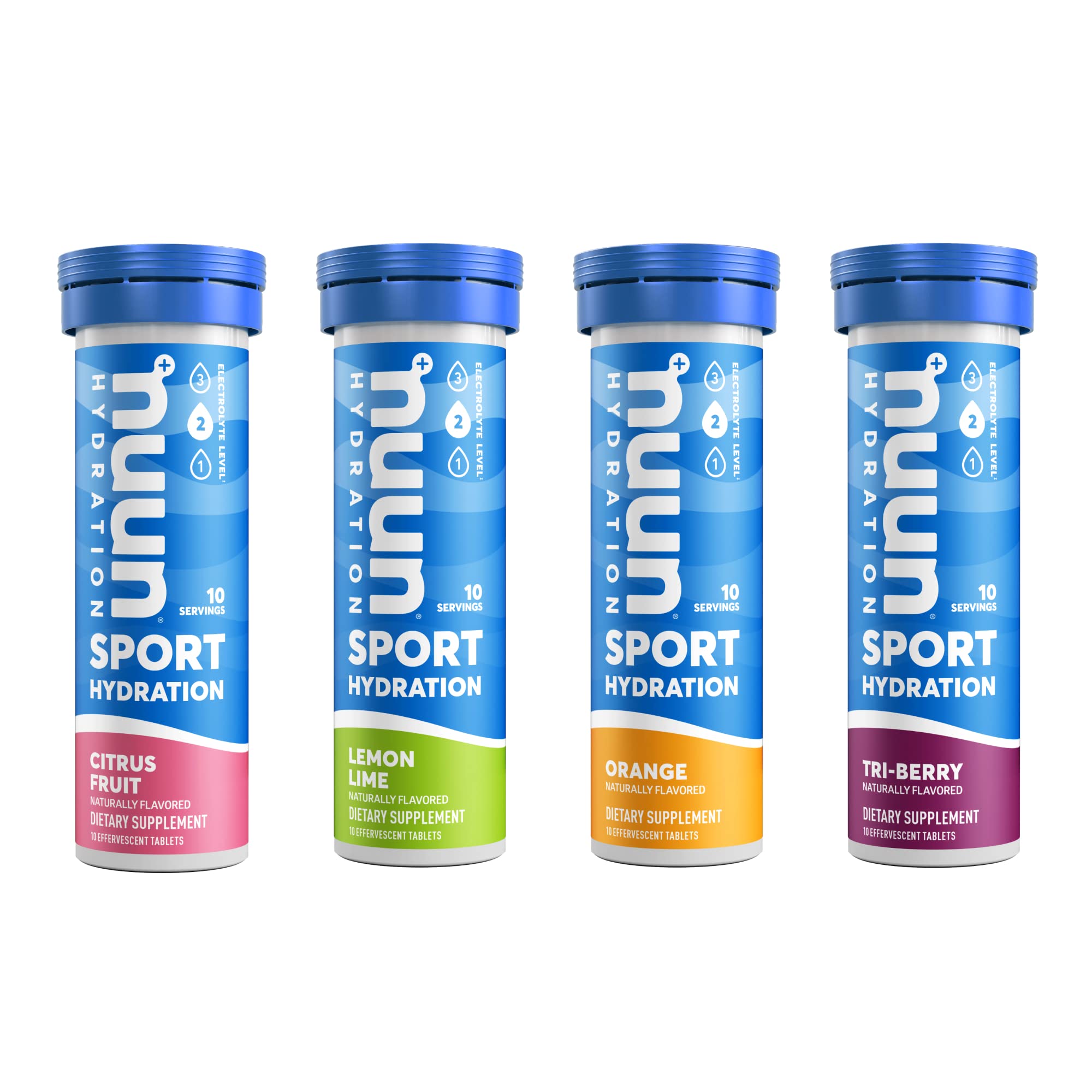 Nuun Sport Electrolyte Tablets for Proactive Hydration, Mixed Citrus Berry Flavors, 4 Pack (40 Servings)