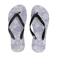 Vantaso Slim Flip Flops for Women Vintage Butterflies Snowflakes Yoga Mat Thong Sandals Casual Slippers