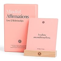 Intelligent Change 52 Mindful Affirmation Cards for Love and Relationships, Daily Words of Inspiration, Self Care Positive Affirmation Cards for Women with Stand, Gifts For Women, Mothers Day Gifts