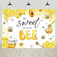 Bee Baby Shower Backdrop Boys Girls Honey Sweet As Can Bee Gender Reveal Party Decorations Kids Honeycomb Party Banner 7x5ft