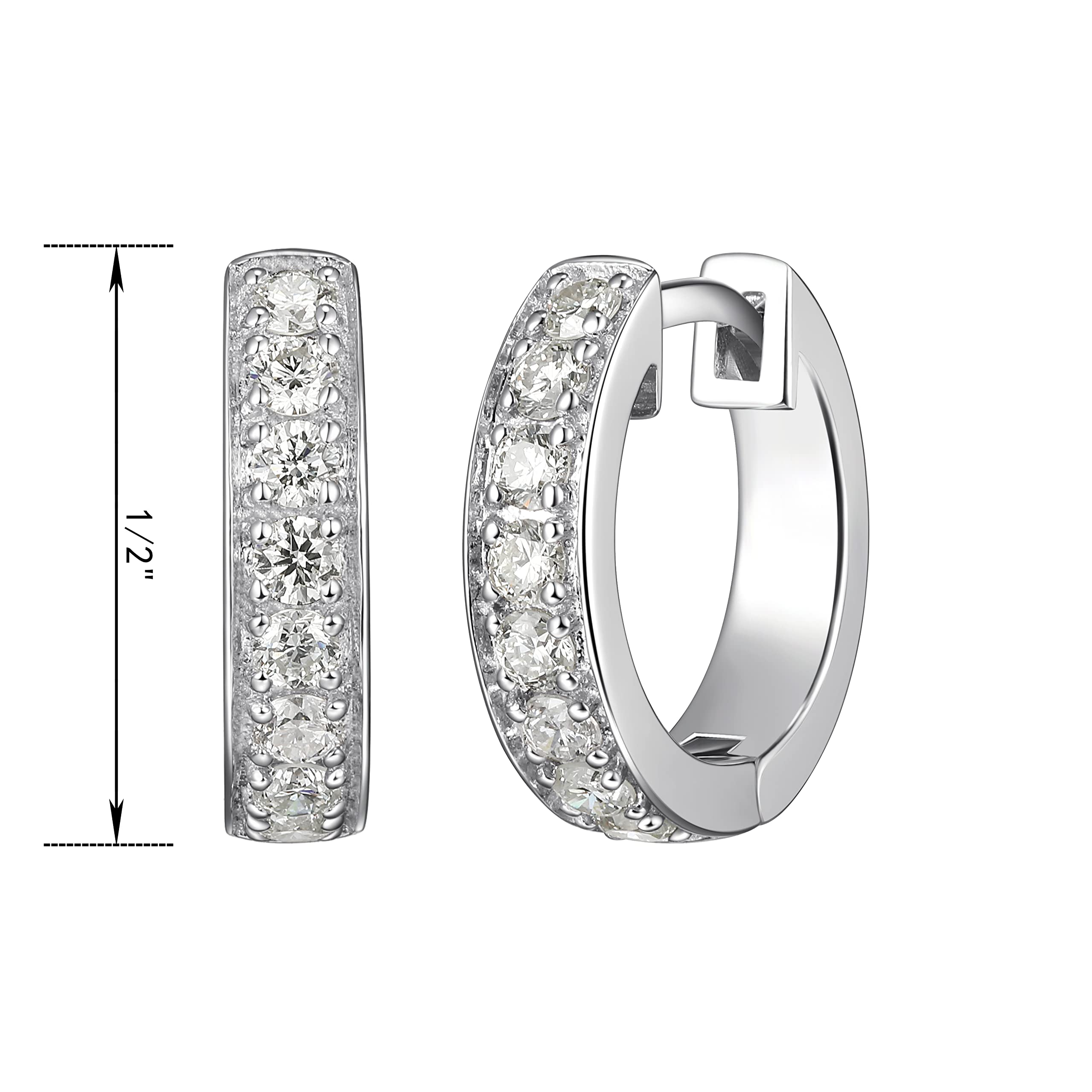 Amazon Collection 1/2 CT TW Lab Grown Diamond Click Hoop Earring, Silver, One Size, (R26497KH0N)