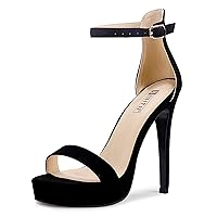 IDIFU Women's Stiletto High Heel Sandals Platform Open Toe Ankle Strap Dress Shoes for Women Bride Ladies in Wedding Bridal Party Homecoming