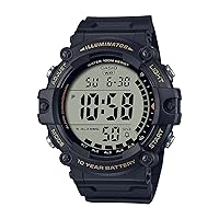 Casio Digital Black Dial Men's Watch-AE-1500WHX-1AVDF, Black, strap, Black, strap