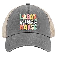 Labor and Delivery Nurse Trucker Hat Mesh Hat AllBlack Womens Hat Gifts for Men Sun Hat