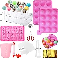 Cake Pop Molds Kit 610PCS Lollipop Cake Pop Maker Set with Cake Pop Stand, Cake Pop Sticks and Wrappers, Decorating Pen, 4 Piping Tips, Measuring Cup