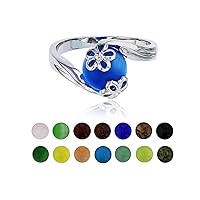 DECADENCE 925 Sterling Silver Genuine and Simulated 14 Color Interchangeable Gemstone Set Fashion Ring