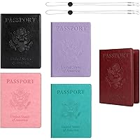 labato Passport Holder Family Vaccine Card Holder Combo, Passport Cover Waterproof Cruise Accessories Must Haves, Travel Essentials PU Leather Passport Wallet, 5 Pack