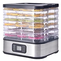 Food Dehydrator, 6 Trays Dehydrator with 72H Timer & 95-167℉ Temperature Control & LED Display, Dehydrators for Food and Jerky, Fruits, Herb, Veggies, Pet Treat, BPA-Free, Recipe Book Included