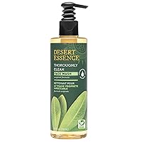 Desert Essence Thoroughly Clean Face Wash for Oily Skin, 8.5 fl oz - Gluten Free, Vegan, Non-GMO Gentle Daily Cleanser with Tea Tree Oil, Organic Lavender & Chamomile to Remove Dirt, Oil & Makeup