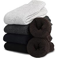 VoJoPi Cushioned Wool Socks Mens, 5 Pairs Hiking Thermal Warm Socks for Men Walking Super Soft Cozy Boot Socks