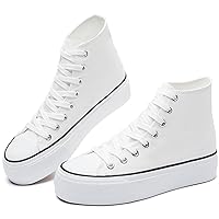 Women's Canvas High Top Sneakers Platform Casual Shoes