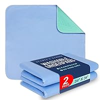 Hearth & Harbor Incontinence Bed Pads Washable Waterproof 34”x36”, Washable Pee Pads for Adults, Elderly, Kids & Pets, Heavy Absorbency Pads for Beds for Incontinence Adults, 2 Pack Reusable Underpads