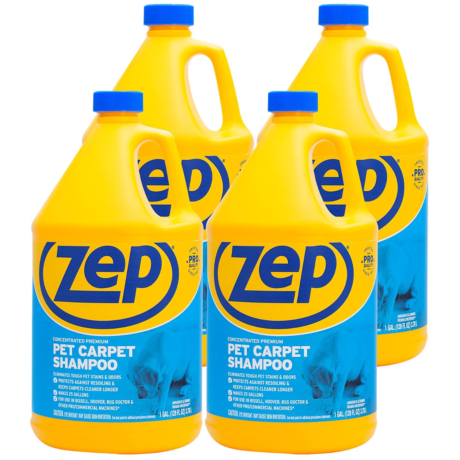 Zep Premium Pet Carpet Shampoo 128 ounce ZUPPC128 (Case of 4) Concentrated Pro Formula Eliminates Tough Pet Stains and Odors