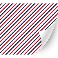 Glossy American Theme Patterned Adhesive Vinyl (Red and Blue Diagonal Stripe, 13.5