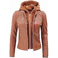 Visionary Modish Women Fashion Genuine Leather Jacket - Real Lambskin Women's Leather Jacket with Hood-VM19217212
