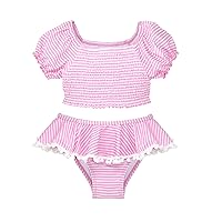 Baby Girl's UPF 50+ Gemma Two Piece Smocked Pom Swimsuit