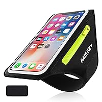 Phone Armband for Running Cell Phone Armband with Zipper Pocket for Earbuds Car Keys, Water Resistant Sport Arm Band for iPhone 14 13 12 11 Pro Galaxy S20 S30 Fit Up to 6.7'' with Phone Case