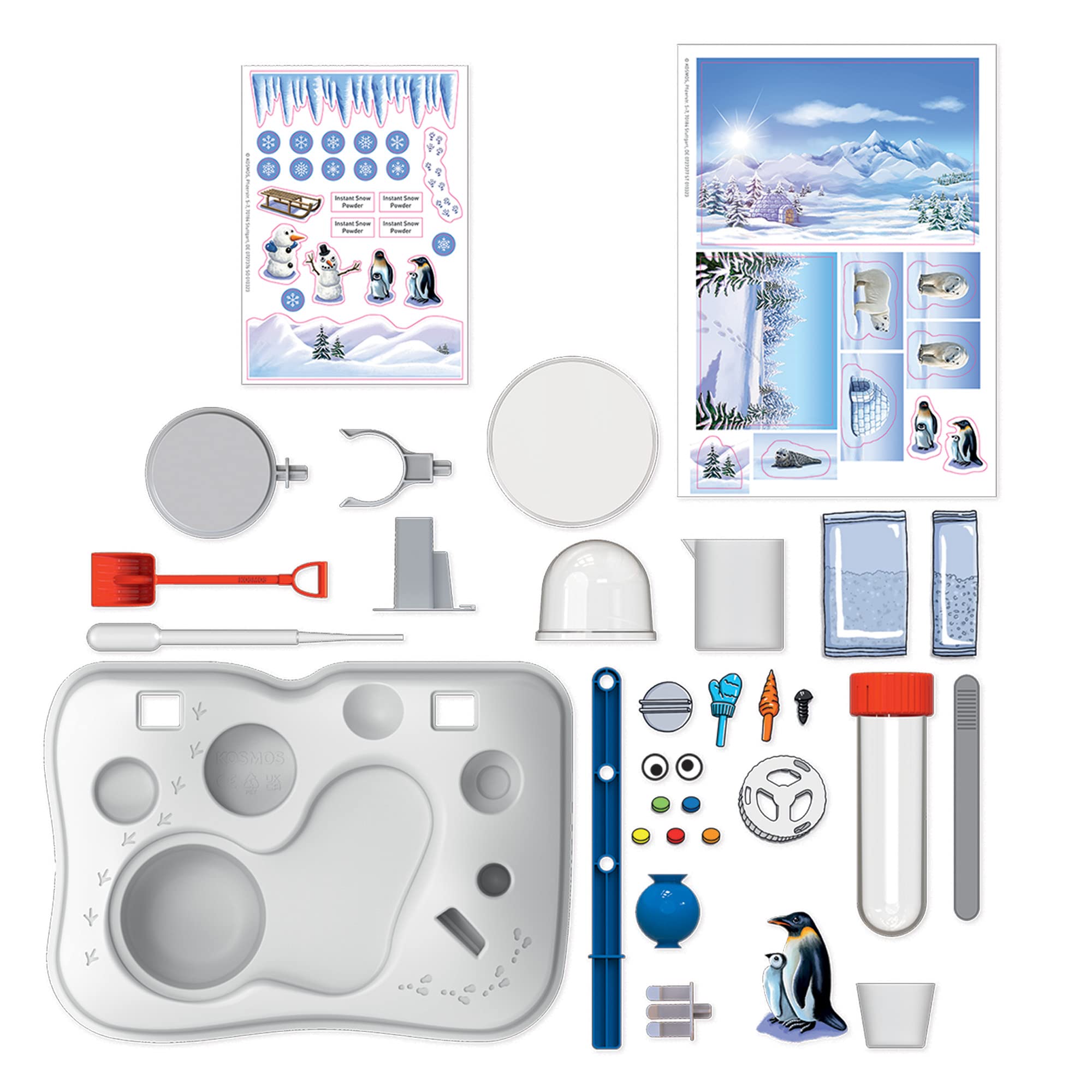 Thames & Kosmos Ooze Labs Instant Snow Station STEM Experiment Kit & Lab Setup | Make Your Own Fake Snow! | 11 Safe, Fun, Snowy, Year-Round Activities | DIY Snow Globe Included | Explore Polymers