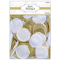 Amscan Gold & White Fabric Confetti Petals - 2