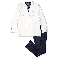 Isaac Mizrahi Boys' 2-Piece Double Breasted Contrast Linen Suit