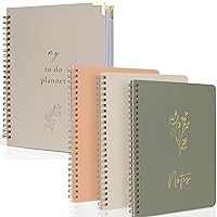 Aesthetic To Do List Daily Planner and Spiral Notebook Set of 3 Bundle - The Perfect Supplies to Easily Organize Your Tasks and Boost Productivity